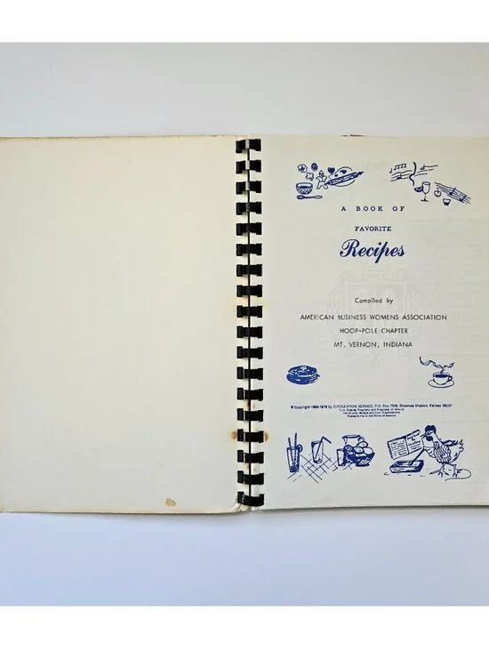 Favorite recipes vintage 1980s cookbook ABWA cottagecore grannycore spiralbound - Picture 3 of 16